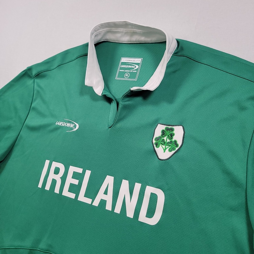 Lansdowne Ireland Rugby Shirt Mens XL Green Drylans Performance Jersey
